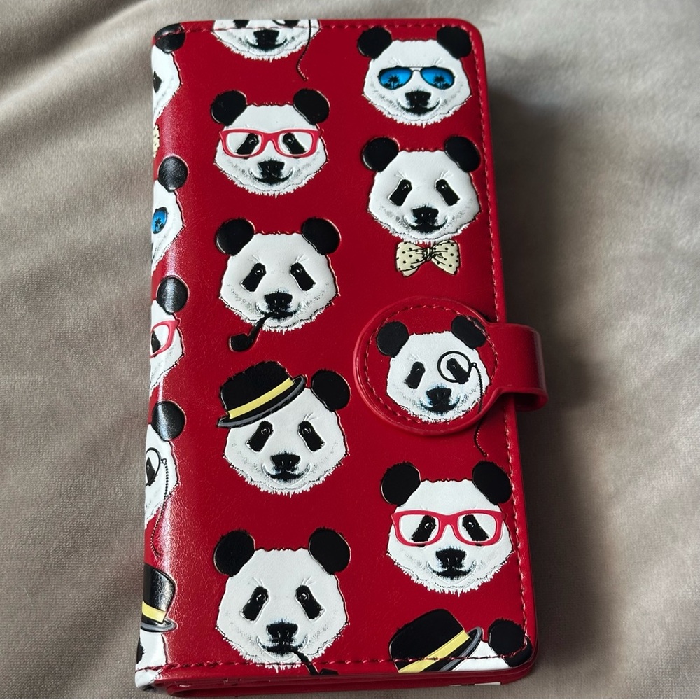 Shag Wear Large Zipper Wallet Panda Repeat Res Brand New